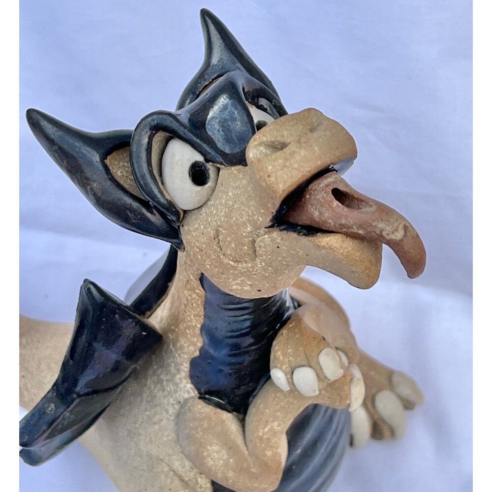 Handcrafted Ceramic Dragon Oil Lamp 1980s 8.5" X 7.75" Tall X 4.75" Unique Colle - Picture 7 of 16